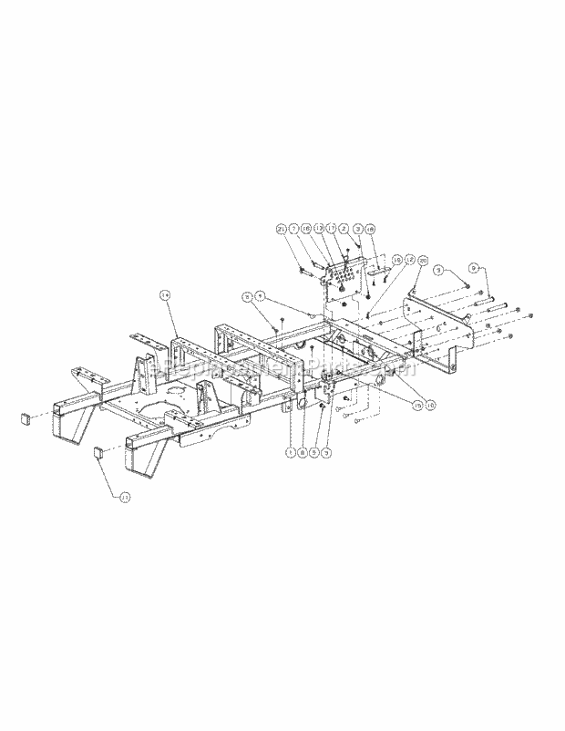 Frame Assembly Diagram and Parts List for M60-KH 53AH8CTX750-27HP-OHV Cub Cadet Lawn Tractor